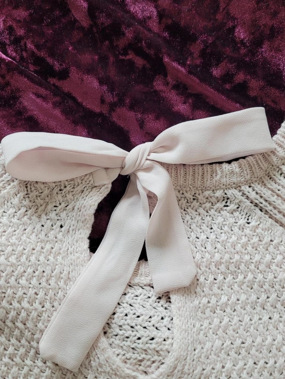 Bow Accent Knit Sweater in Light Pink - Picture 4 of 5